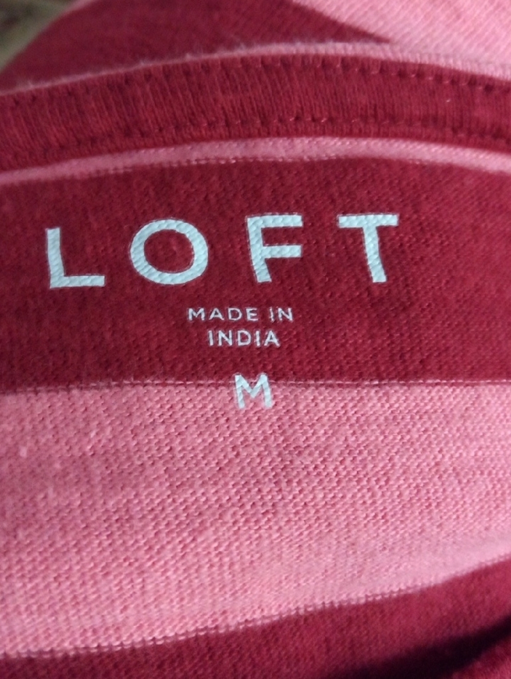 LOFT Pink and Berry Striped Short-Sleeve Top - Picture 6 of 7
